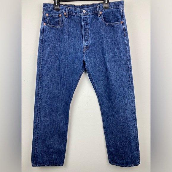 Levi’s 501 size 40x30 Men’s Blue Denim Button Fly Straight Leg Jeans - Picture 1 of 8
